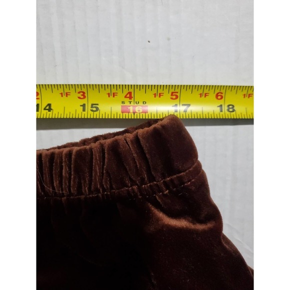 Roaman's Size 1X Brown Velvet Velour 2 Pc Pockets Elastic Waist Athleisure Set - Picture 11 of 14